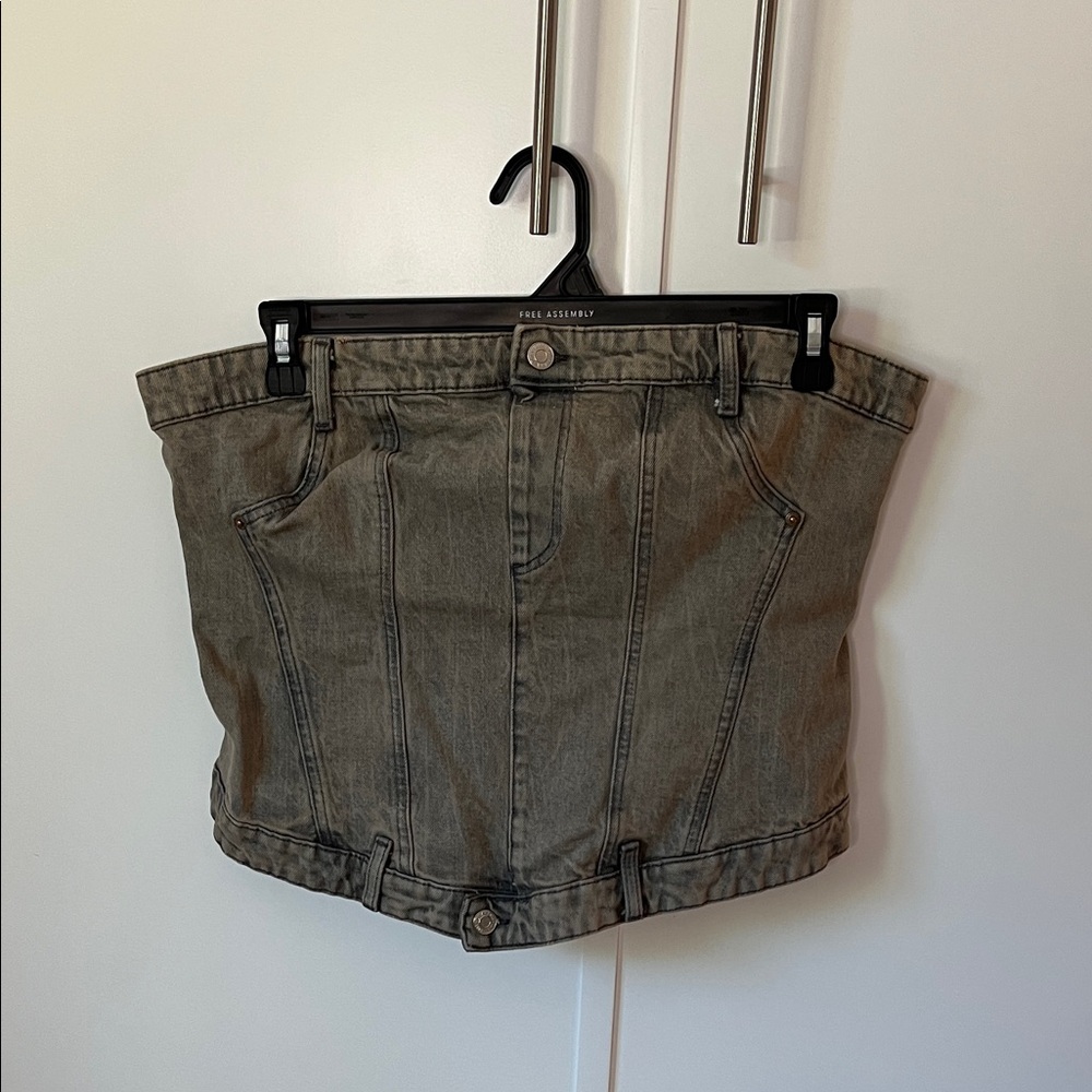 Zara Gray Denim Corset